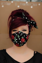 Cargar imagen en el visor de la galería, Conjunto de diadema y mascarilla reutilizable hecho a mano.