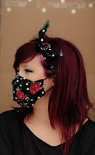 Cargar imagen en el visor de la galería, Conjunto de diadema y mascarilla reutilizable hecho a mano.