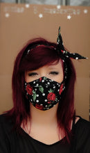 Cargar imagen en el visor de la galería, Conjunto de diadema y mascarilla reutilizable hecho a mano.